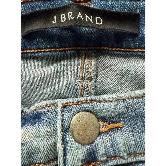 J BRAND Alana High Rise Ankle Crop Jeans Size 25 Remnant Tiered Frayed Hems - Picture 7 of 10